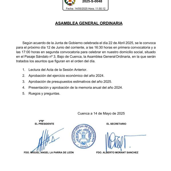 Convocatoria Asamblea General Ordinaria	
