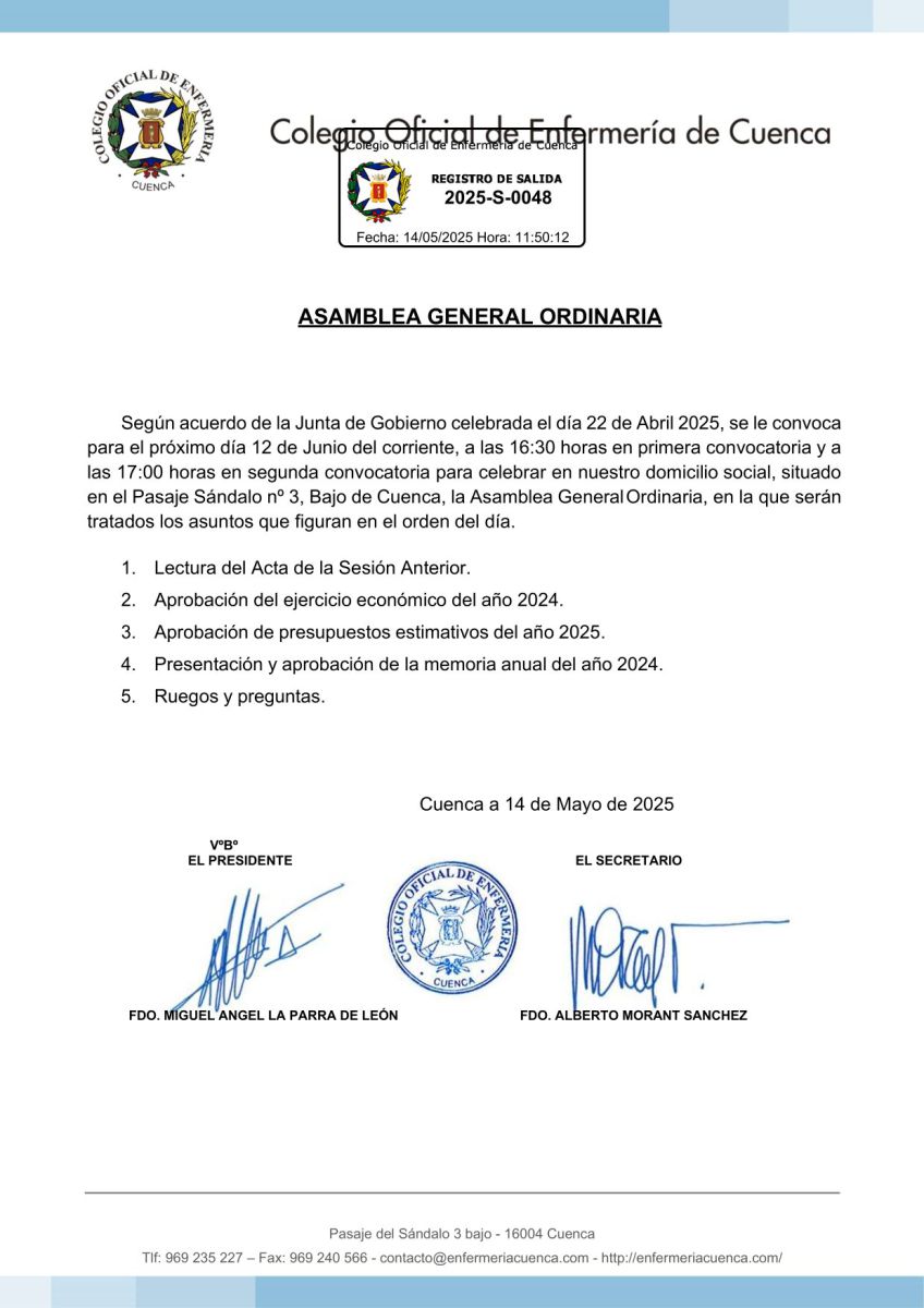 Convocatoria Asamblea General Ordinaria	